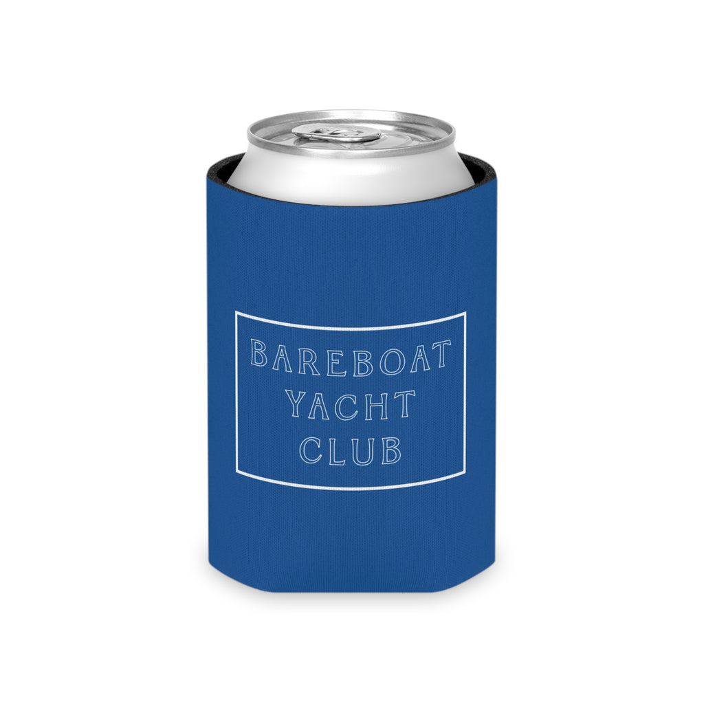 Back of the Bareboat motto can cooler with the Bareboat Yacht Club mark